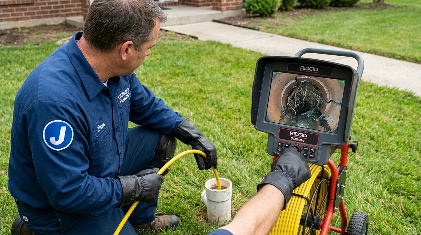 Sewer camera inspection being performed by Johns Plumbing LLC in Ridgeland
