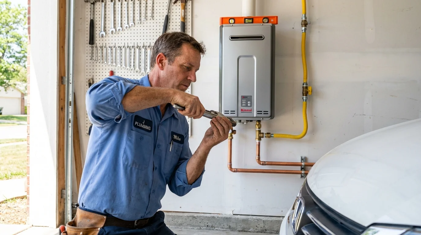 Tankless water heater installation by a Johns Plumbing LLC plumber in Ridgeland